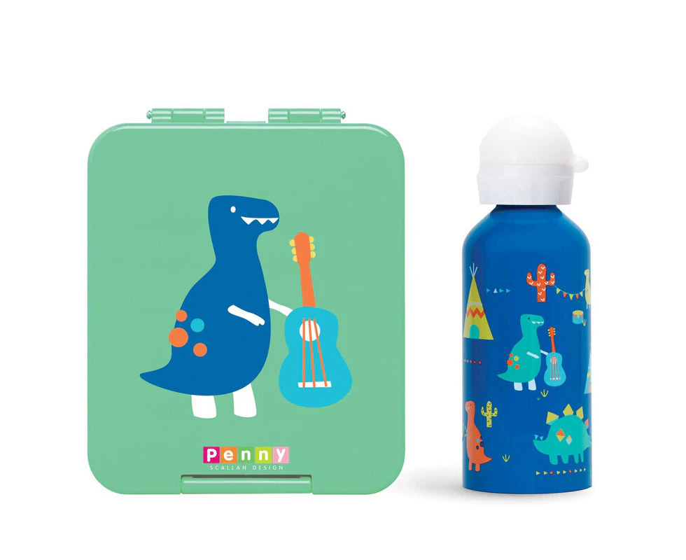 Penny Scallan Mini Bento Box & Drink Bottle - Dino Rock