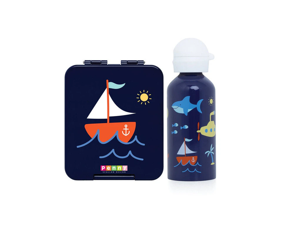 Penny Scallan Mini Bento Box & Drink Bottle - Anchors Away