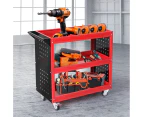 Traderight Portable Tool Trolley Cart Workshop Trolly Red  150KG Maxload - Red