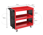 Traderight Portable Tool Trolley Cart Workshop Trolly Red  150KG Maxload - Red
