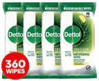 4 x 90pk Dettol Tru Clean Antibacterial Multipurpose Disinfectant Wipes Zesty Citrus & Lemongrass