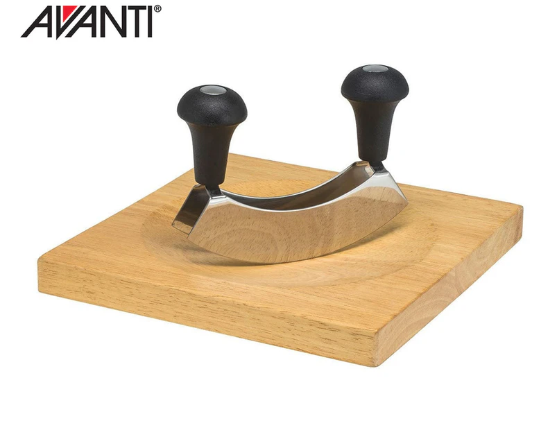 Avanti Double Blade Mezzaluna & Chopping Board Set