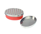 Multifunctional Grater Cheese Grater Stainless Steel Fruits Vegetables Grater Zester with Storage Container (Red)