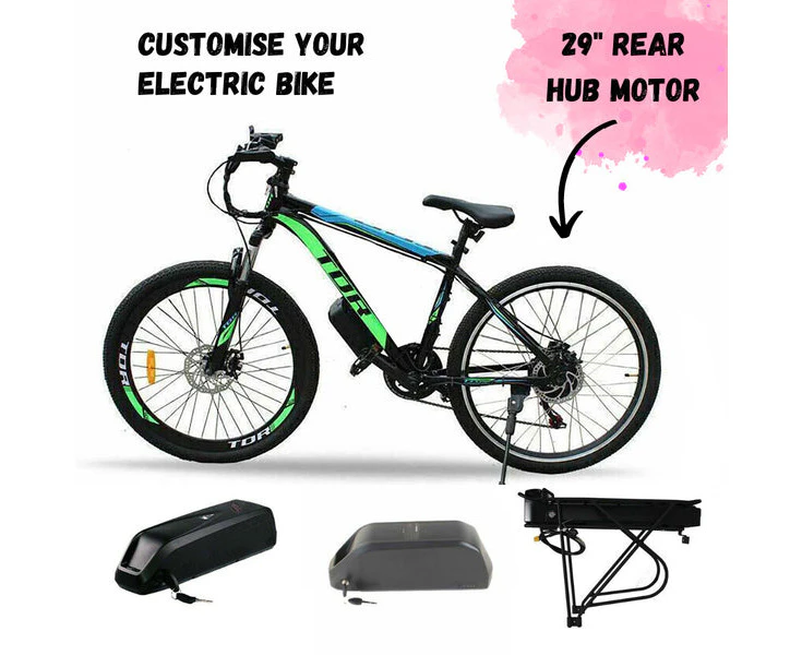 TDR 29" Customise Your Electric Bike eBike 500W Rear Hub Motor with Throttle PAS High Speed