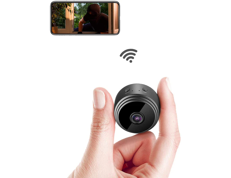 Mini WiFi Camera Ultra Compact Network Camera 1080P Wireless IP Camera Night Vision Motion Detection Nanny Baby Pet Cam for iPhone/Android Phone/iPad