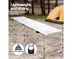 Weisshorn Folding Camping Table 240CM Portable Outdoor Picnic BBQ Aluminium Desk