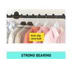 BJWD Heavy Duty Clothes Rail Rack Hanging Garment Display Stand Shoe Storage Shelf(Black)