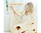 Burritos Tortilla Throw Blanket Comfortable Taco Flannel Throw Blanket For Adults 180*180Cm Beige