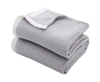 100%Cotton Light Comfortable Muslin Blanket for All Season - Grey