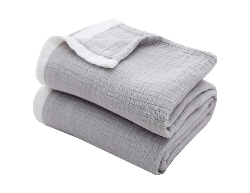 100%Cotton Light Comfortable Muslin Blanket for All Season - Grey