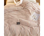 Reversible Fleece Throw Blanket Bed Throws Blanket Plush Blanket Sofa Blanket - Khaki