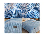 Reversible Fleece Throw Blanket Bed Throws Blanket Plush Blanket Sofa Blanket - Blue