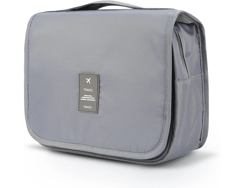 Hanging Toiletry Bag - Large Cosmetic Makeup Travel Organizer For Men & Women With Sturdy Hook,Grey