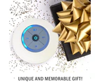 Waterproof Bluetooth LED shower speaker, FM radio, TF card reader, built-in control buttons, hands-free, powerful suction cup