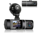 Abask Dashcam Auto Dual 1080P Full HD Infrared Night Vision Car Camera with 32GB SD Card, 310° Wide Angle, G-Sensor, Up to 64GB