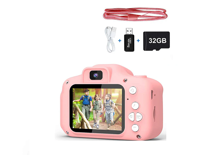 Shockproof Selfie Kids Camera Best Birthday Gifts for Toddlers Dual Camera for 3-10 Years Old Kids Digital HD Video with 32GB SD Card Blue