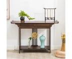 UNHO Bamboo Console Table Hallway Table Entry Decor with Storage Drawer