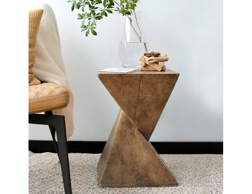 UNHO Concrete Side Table Outdoor Indoor Hourglass Coffee Tables Stand