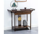 UNHO Bamboo Console Table Hallway Table Entry Decor with Storage Drawer