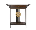 UNHO Bamboo Console Table Hallway Table Entry Decor with Storage Drawer