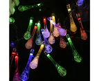 Solar String Lights 30 LEDs Water Drop Shaped Water Drops String Lights for Patio Home Garden Decor (Multicolor)