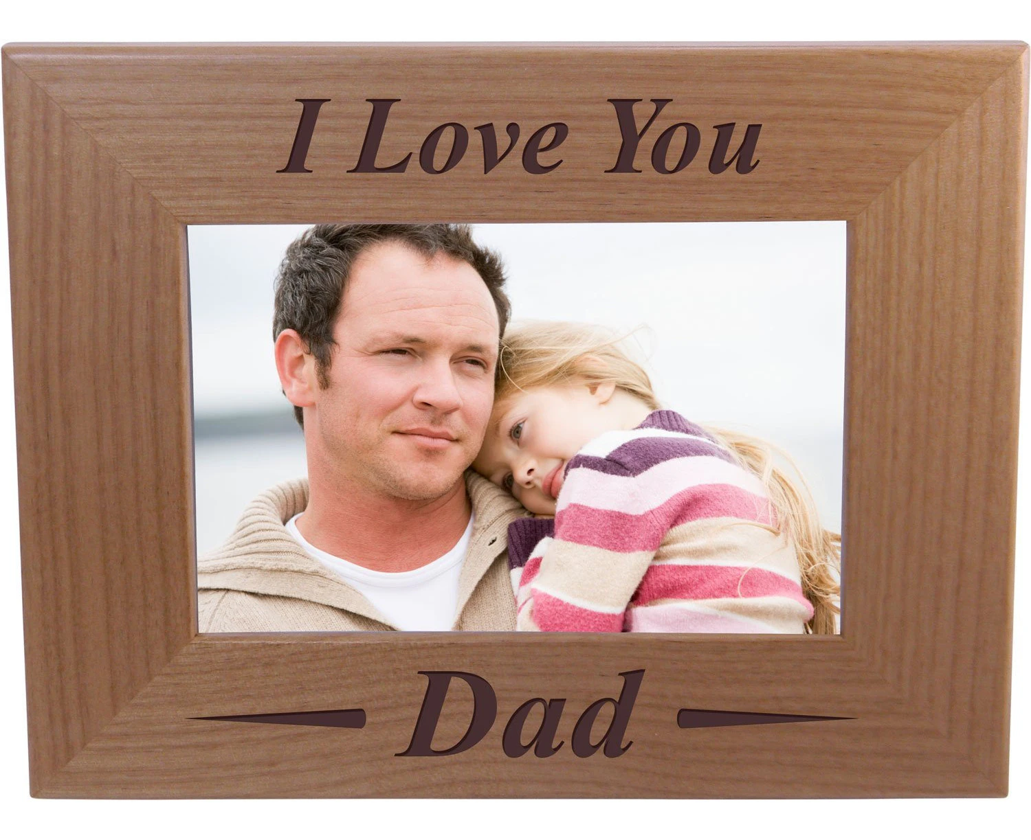 I Love You Dad - 10cm x 15cm Wood Picture Frame - Great Gift for Father's Day Birthday or Christmas Gift for Dad Grandpa Papa Husband