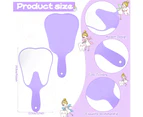2 Pcs Tooth Shaped Hand Mirror Cute Tooth Shaped Mirror Plastic Makeup Hand Mirror With Handle