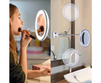 Flexible Gooseneck 11.5 Inch 10X Magnifying Mirror with LED Lights Bathroom Vanity Mirror with Strong Suction Cup
