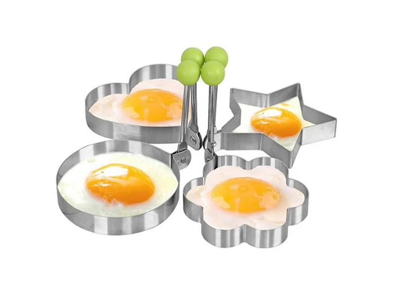 Creative Four Shapes Stainless Steel Fried Egg Maker Pancake Mold Home Diy Egg Sandwich Stainless Steel Omelette Set