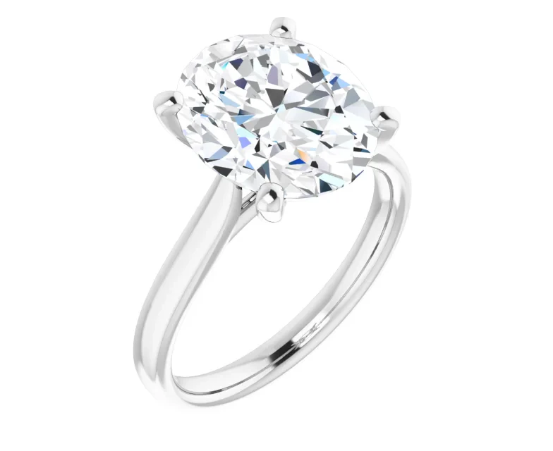 Diamond Oval Solitaire Engagement Ring with 2.00 CTW  Diamonds set in 18K White Gold