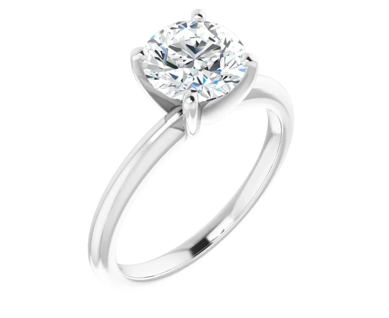 Diamond Round Solitaire Engagement Ring with 3.00 CTW  Diamonds set in 18K White Gold