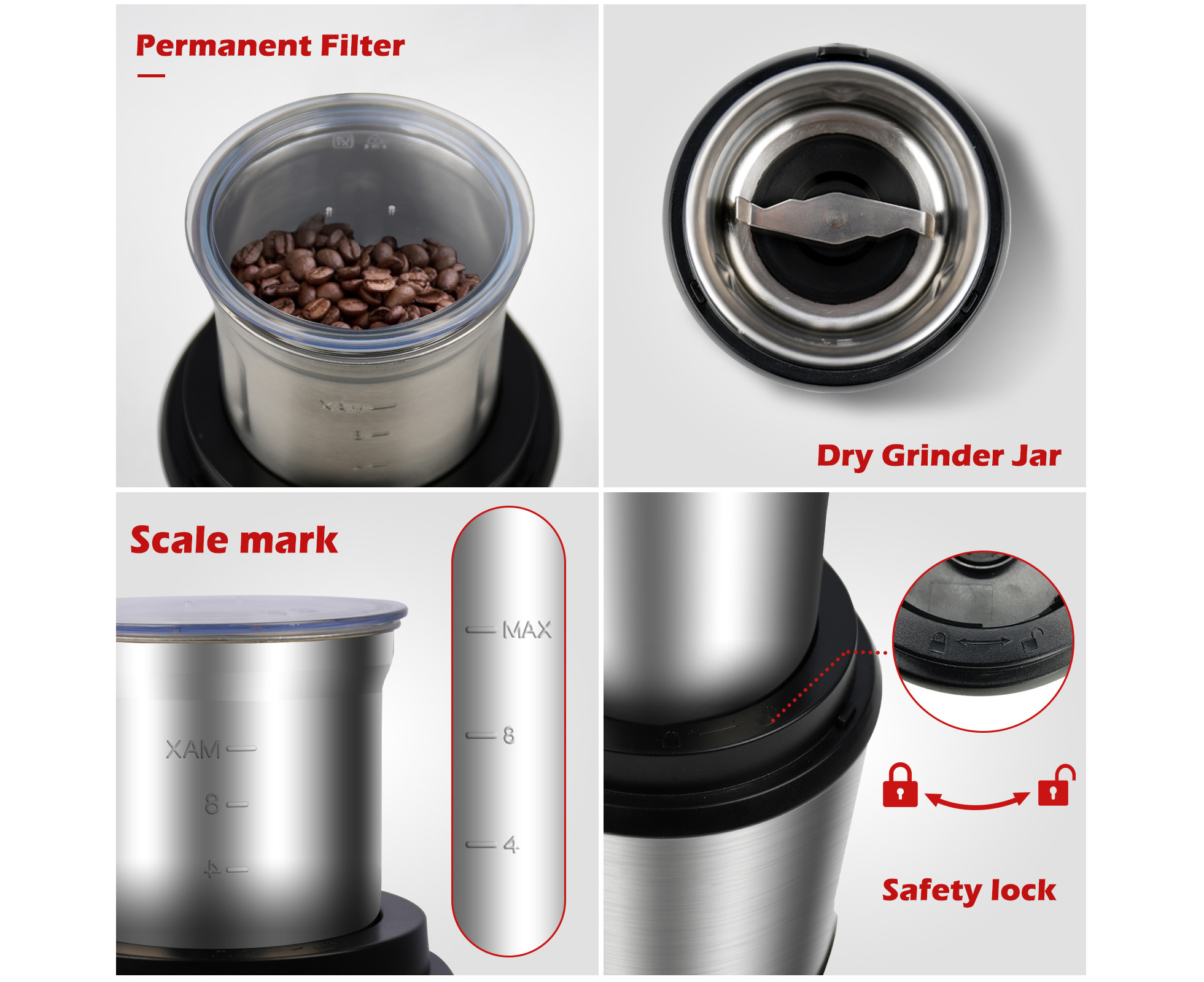 Showing the Breville the Coffee & Spice Coffee Grinder (BCG200) 