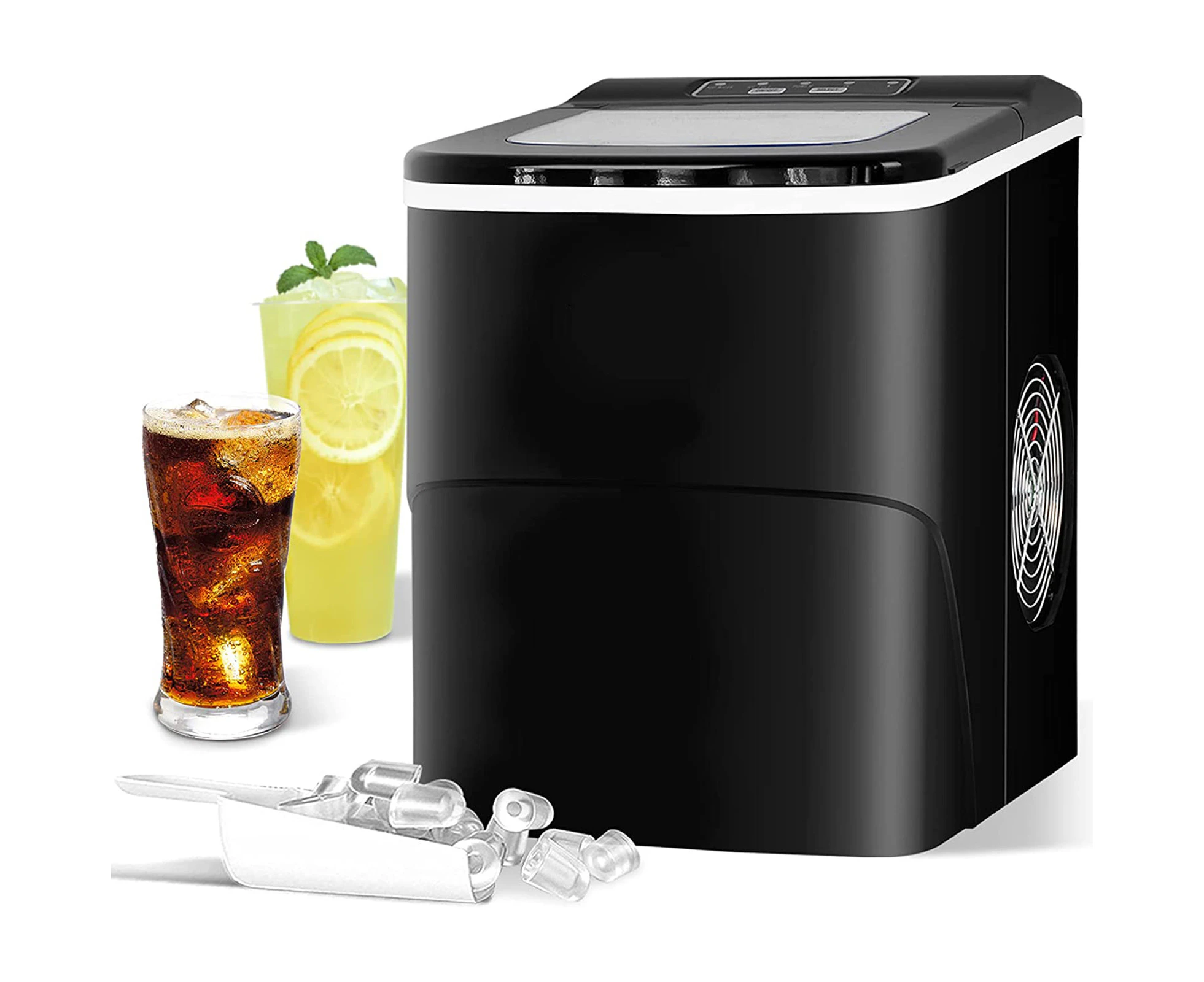 Advwin 2.2L Portable Ice Maker Machine Home Ice Cube  Maker Bar Countertop Black