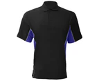 Gamegear® Mens Track Pique Short Sleeve Polo Shirt Top (Black/Royal/White) - BC412