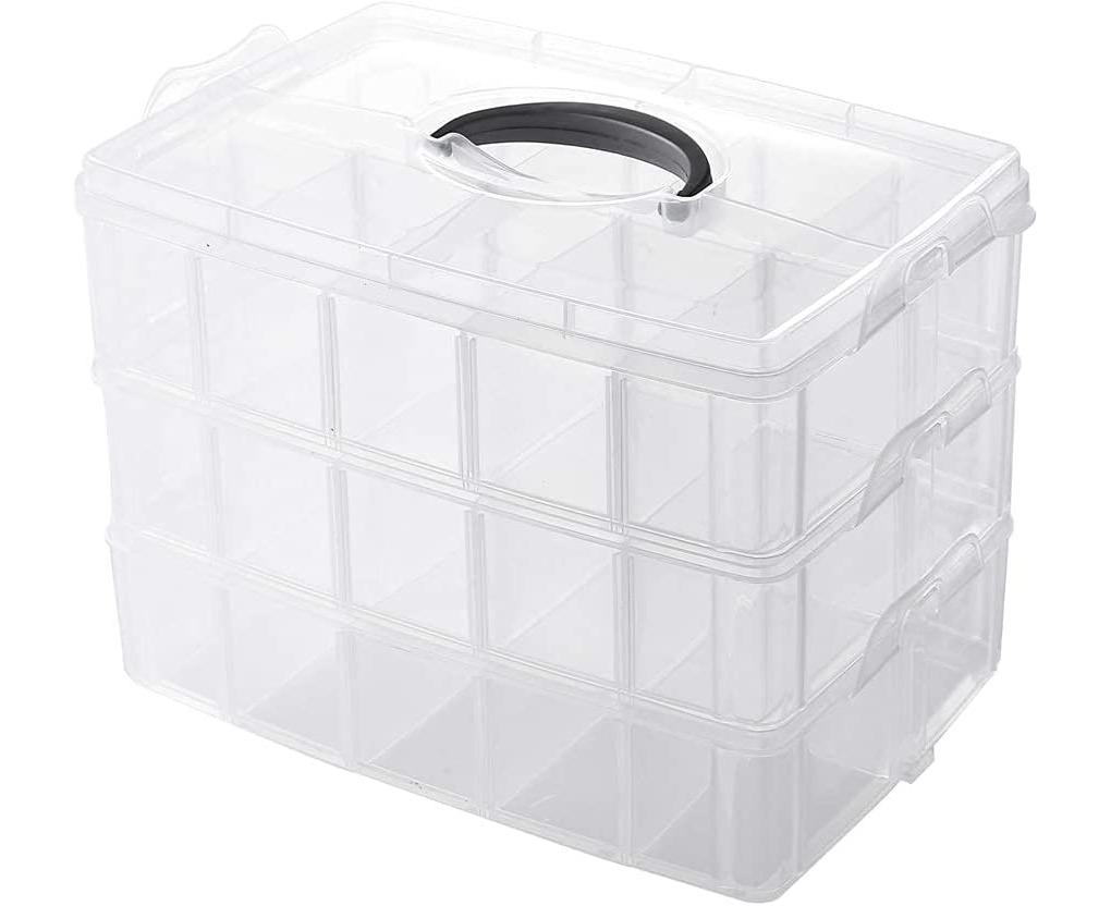 Organizer Box with Adjustable Dividers, 15/24/36 Compartment