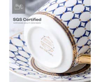Bone China Tea Set Cup Saucer and Teaspoon Vintage Italian Style Ceramic Porcelain Tableware Afternoon Tea & Coffee Luxury Serveware | Infinity Ogee