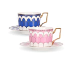 Bone China Tea Set Cup Saucer and Teaspoon Vintage Italian Style Ceramic Porcelain Tableware Afternoon Tea & Coffee Luxury Serveware | Regalia Trellis