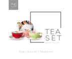 Bone China Tea Set Cup Saucer And Teaspoon Italian Floral Style Ceramic Porcelain Tableware Afternoon Tea & Coffee Luxury Serveware | Fleur-de-madrid