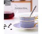 Bone China Tea Set Cup Saucer and Teaspoon Vintage Italian Style Ceramic Porcelain Tableware Afternoon Tea & Coffee Luxury Serveware | Amélie Weave