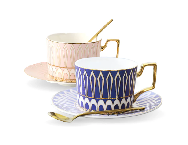 Collection Paris cup + saucer including gift box pink / gold – Idora Home