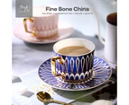 Bone China Tea Set Cup Saucer and Teaspoon Vintage Italian Style Ceramic Porcelain Tableware Afternoon Tea & Coffee Luxury Serveware | Margaux Argyle