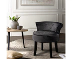 Velvet Vanity Stool Backrest Stools Dressing Table Chair Makeup Bedroom Black