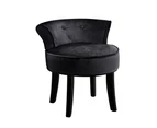 Velvet Vanity Stool Backrest Stools Dressing Table Chair Makeup Bedroom Black