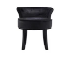 Velvet Vanity Stool Backrest Stools Dressing Table Chair Makeup Bedroom Black