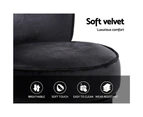 Velvet Vanity Stool Backrest Stools Dressing Table Chair Makeup Bedroom Black