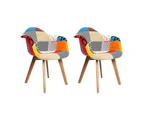 Set of 2 Fabric Dining Chairs