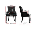 Dining Chairs French Provincial Chair Velvet Fabric Timber Retro Black