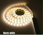 Warm White Battery Operated Motion Sensor Cabinet Light LED Strip Under Bed 3M