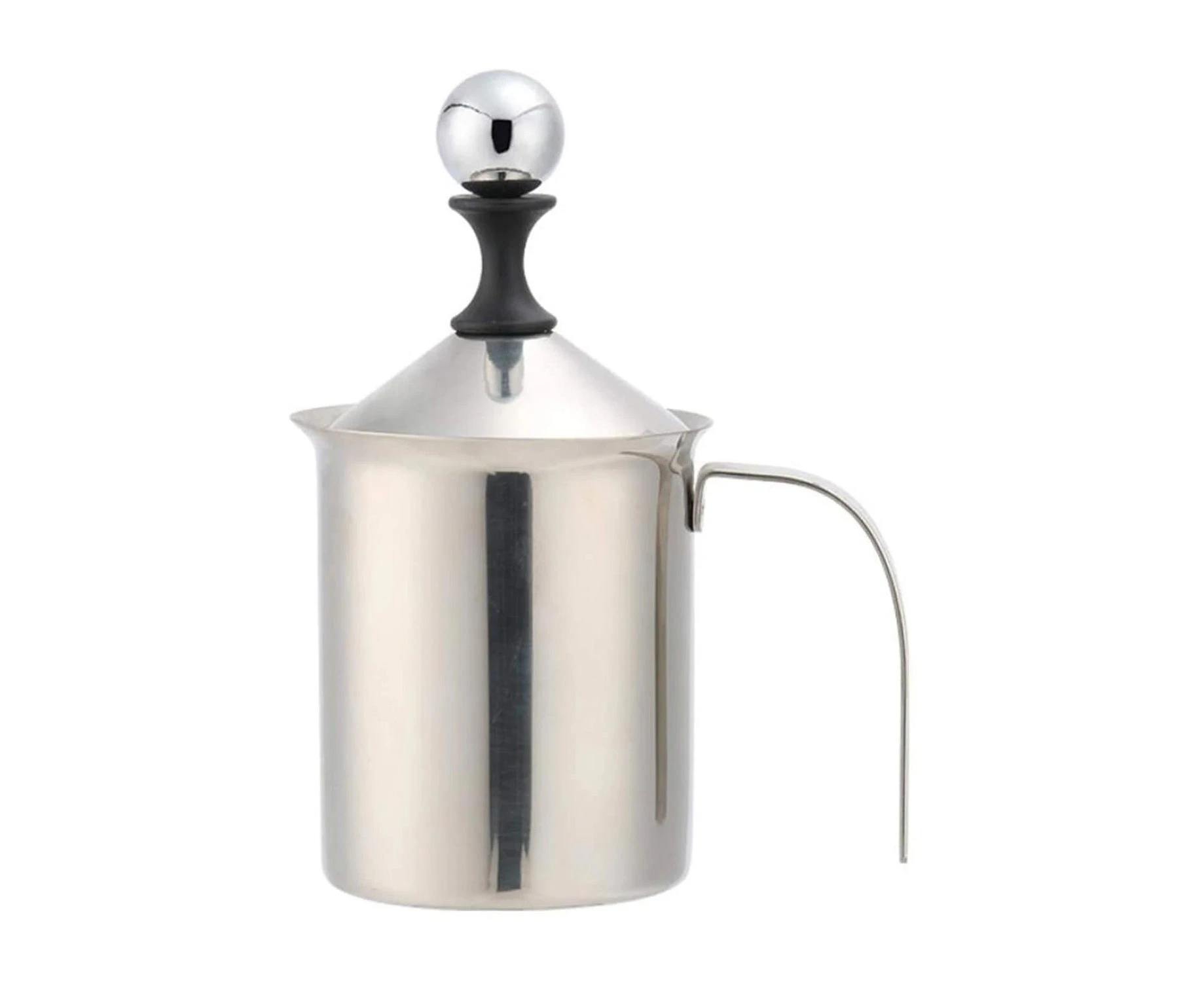 Stainless Steel Manual Foamer Milk Frother Cream 400ml