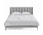 Winged Upholstered Grey Fabric Bed Frame in King, Queen and Double Size